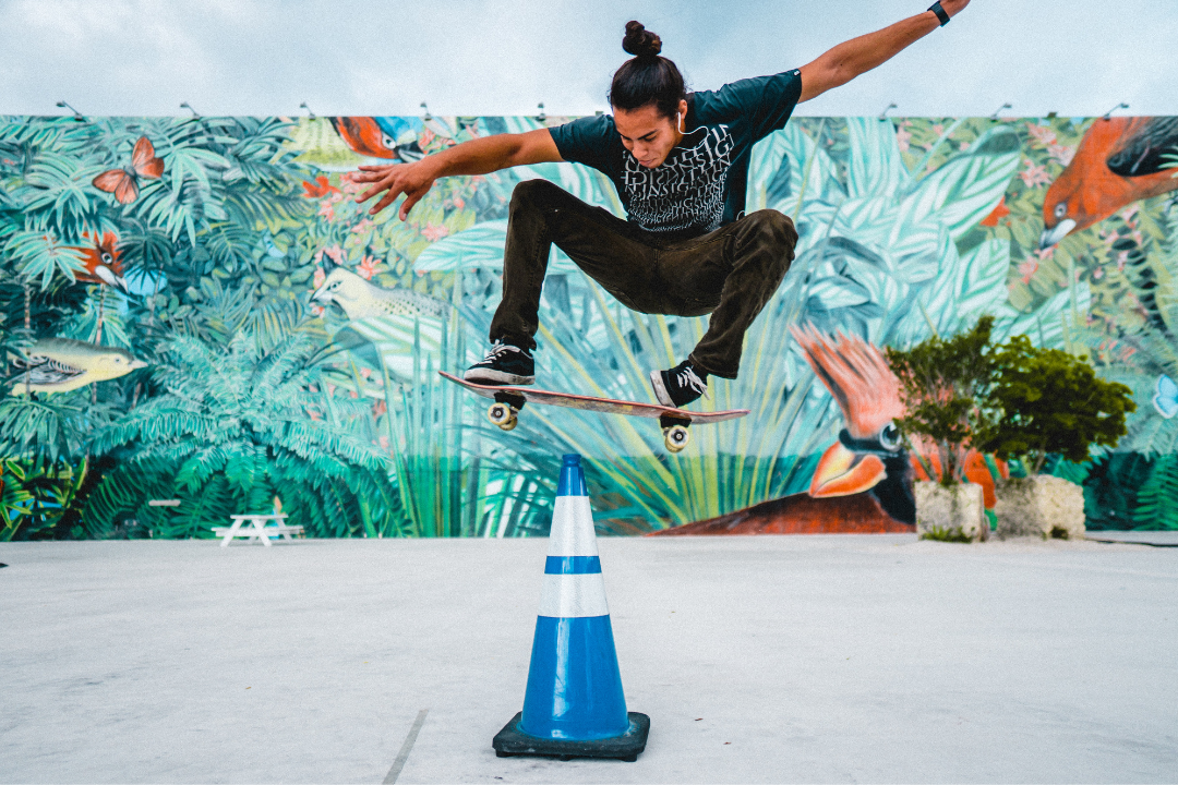 Electric Skateboard Jump