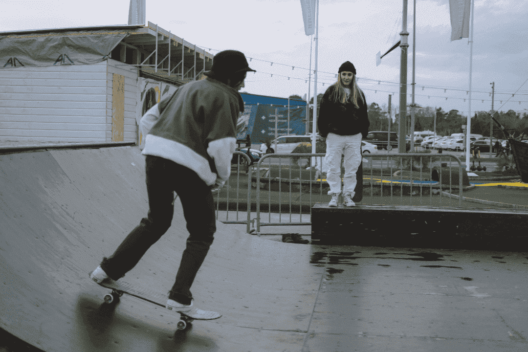 Skateboarding in the Rain